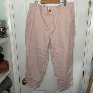 Joe Fresh BNWT pink cotton high waisted pants 16